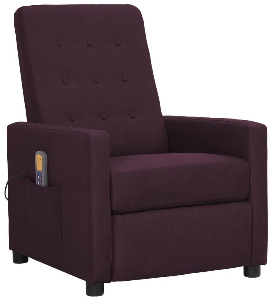 vidaXL Poltrona de massagens tecido roxo