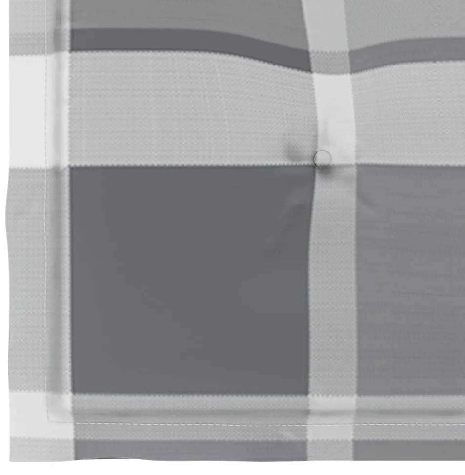 Cadeiras jardim c/ almofadões xadrez cinzento 6 pcs teca maciça