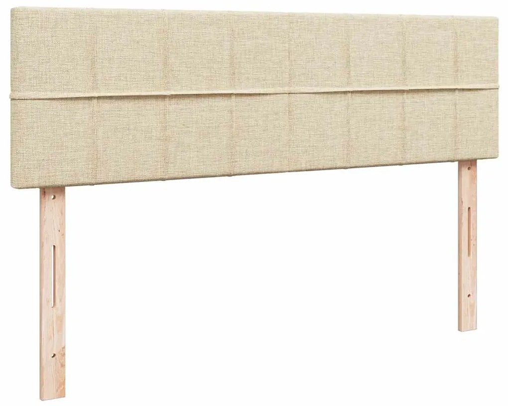 Cama otomana com colchão 140x200 cm tecido creme