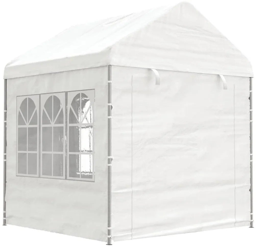 Gazebo com telhado 17,84x2,28x2,69 m polietileno branco