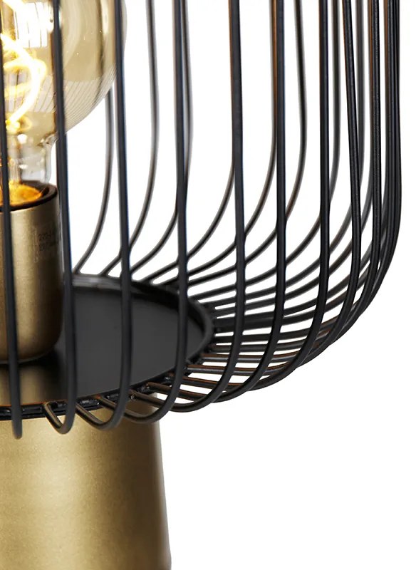 Candeeiro de pé design preto com dourado - Mayelle Moderno