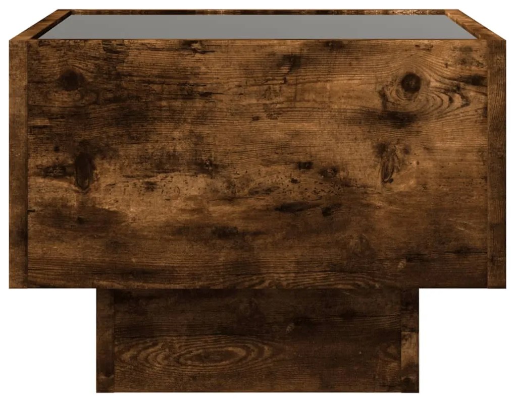 Mesa de cabeceira c/ LED Infinity 40x40x30 cm carvalho fumado