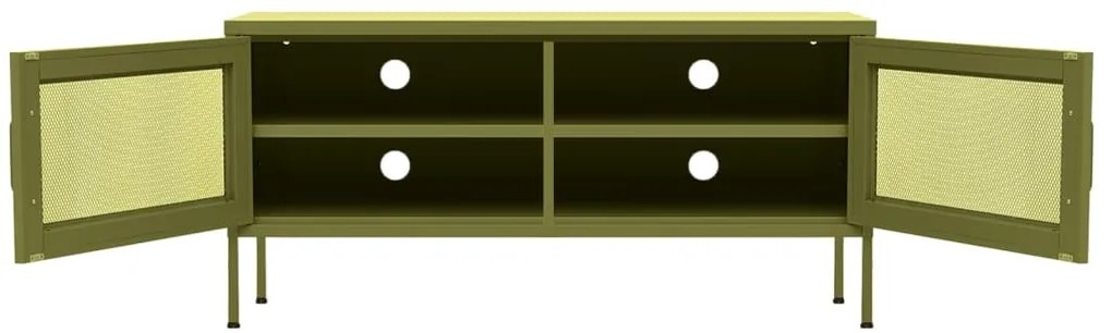 Móvel de TV aço 105x35x50 cm verde-azeitona