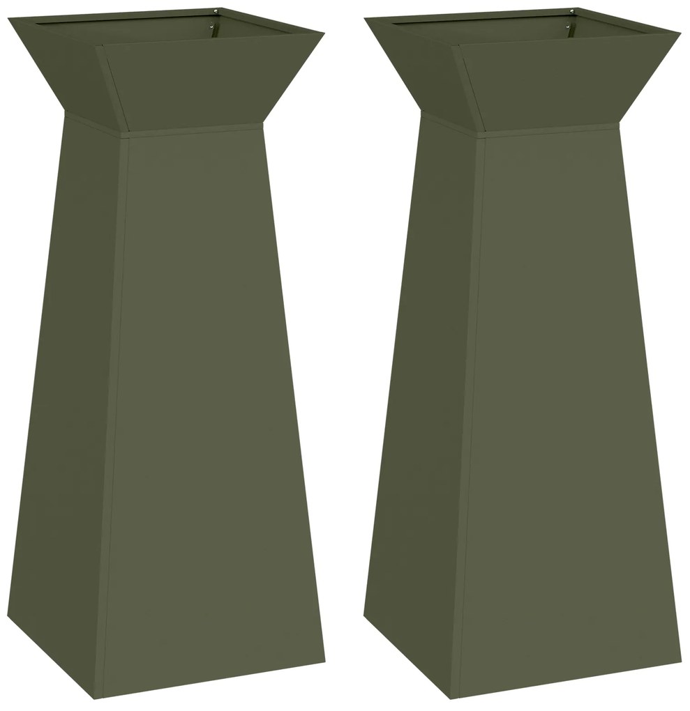 Suporte para Plantas Verde Azeitona Metal 40 x 40 x 101 cm