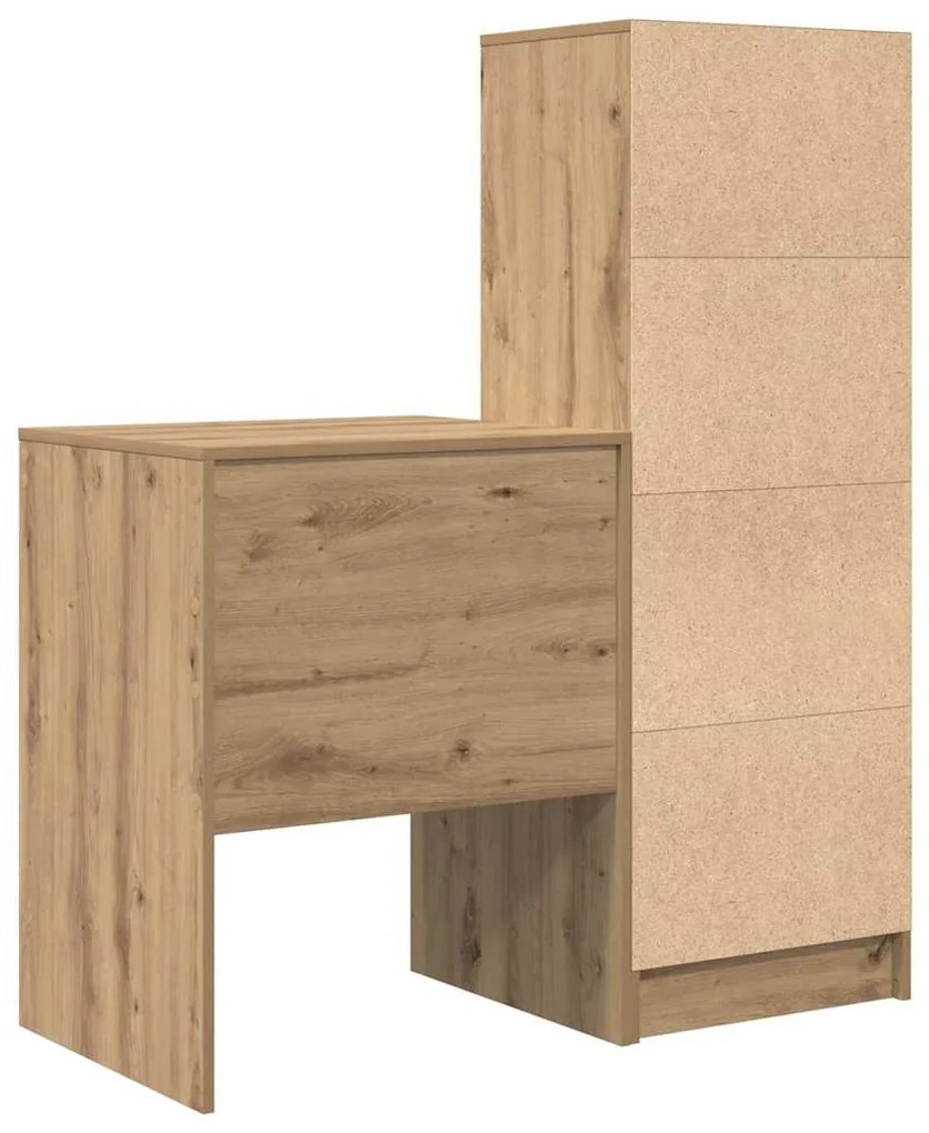Mesa com Arrumação Carvalho Artesanal Madeira Derivada