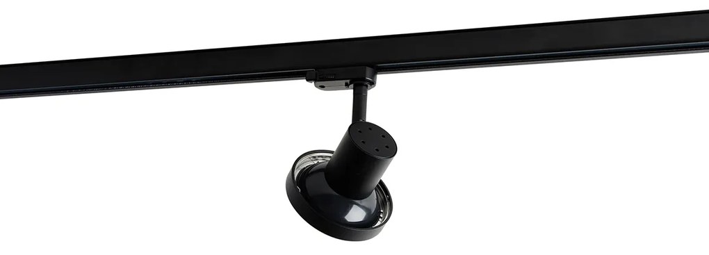 Foco de calha moderno trifásico preto AR111 - Jeany Moderno