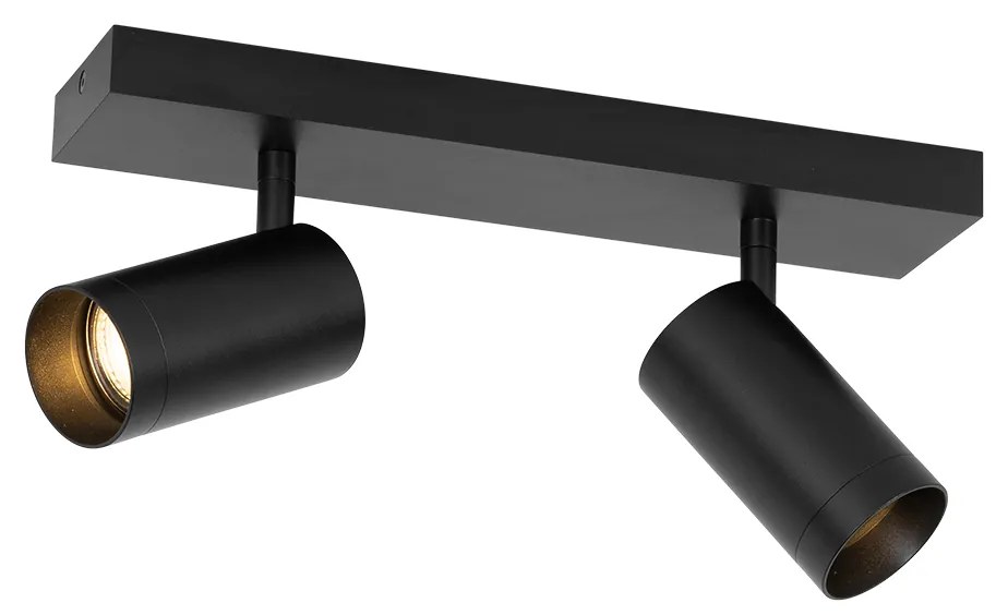 Foco de teto inteligente preto ajustável 2 luzes incluindo 2 Wifi GU10 50mm - Jeana Luxe