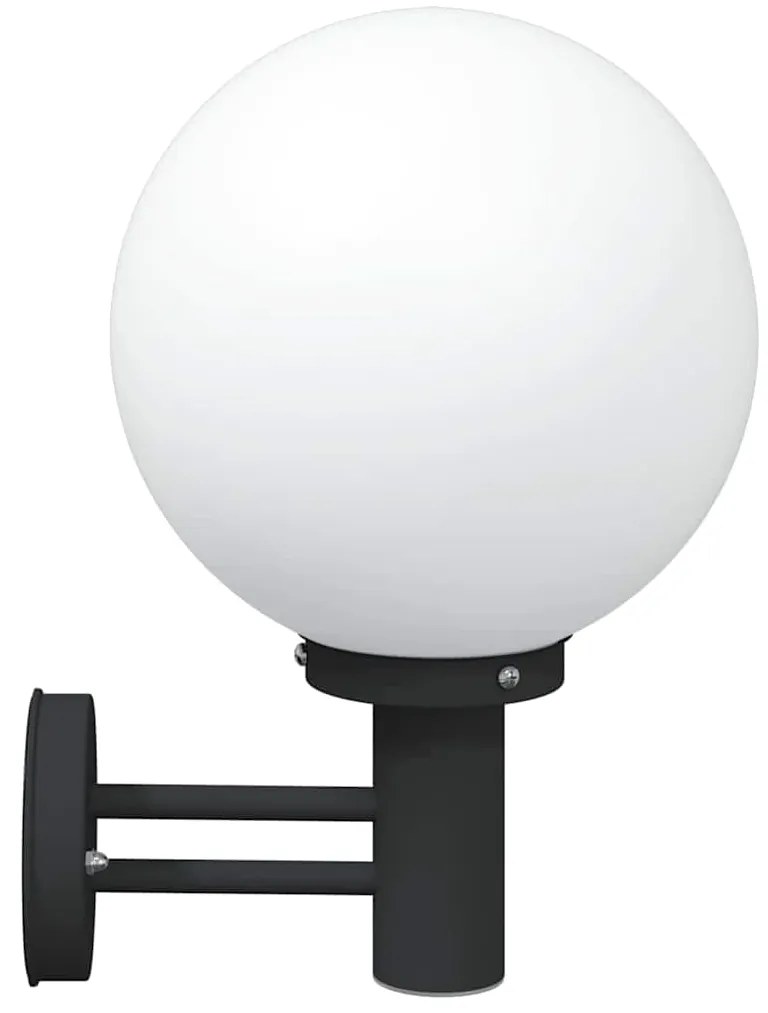 Luzes de Parede Externas 2 pcs Aço Inoxidável Preto IP44