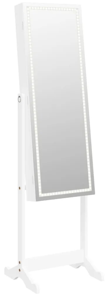 Armário espelhado para joias independente c/ luzes LED branco