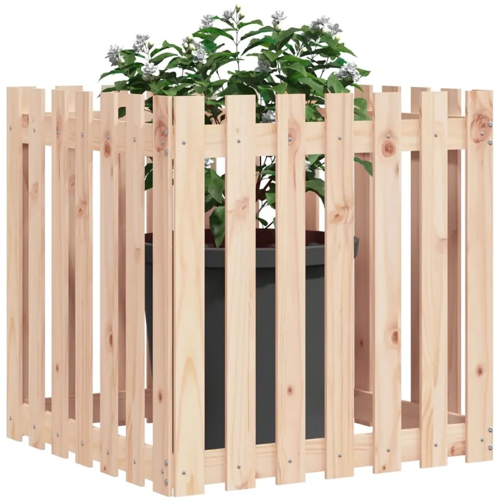 Vaso de jardim c/ design de cerca 70x70x70 cm pinho maciço