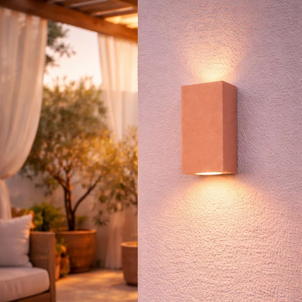 Candeeiro de Parede Exterior Moderno Terracota 2-Luzes IP44 - Pompei
