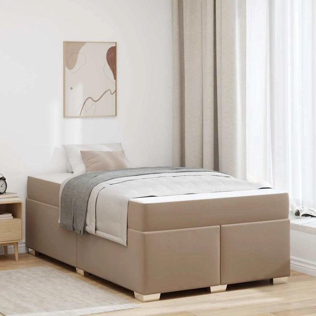 vidaXL Estrutura da Cama Cappuccino 120 x 190 cm Couro sintético