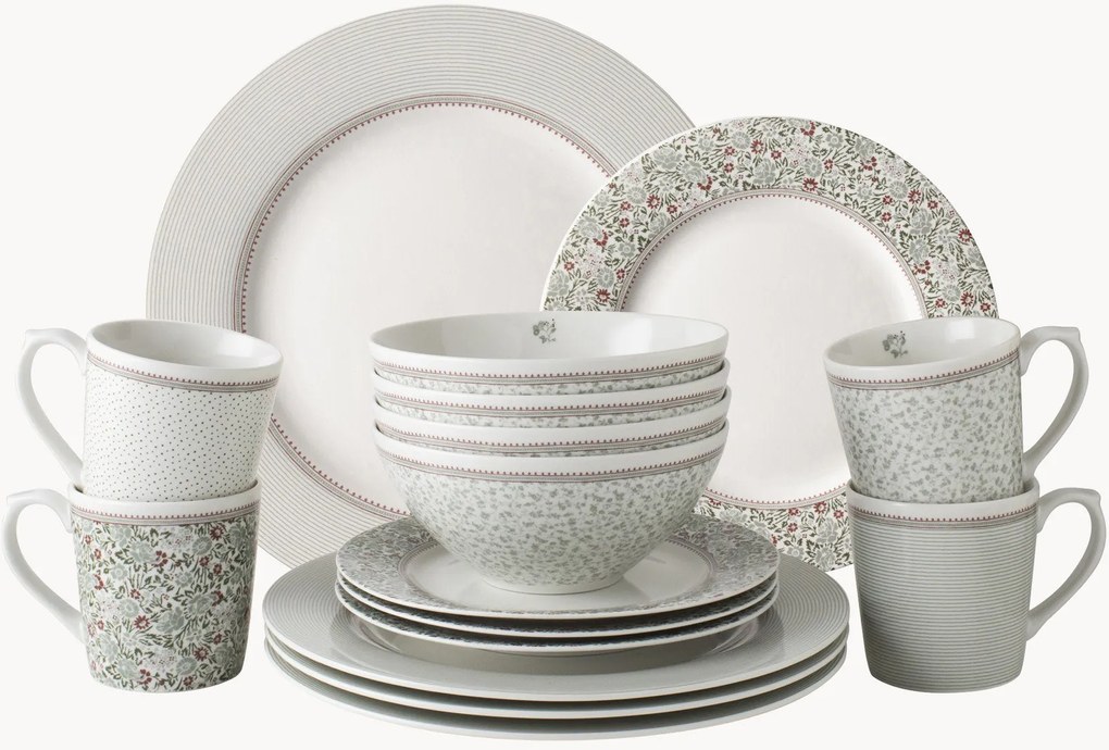 Conjunto de loiça em porcelana Gift Set, conjunto de 16