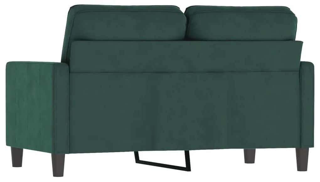 Sofá de 2 lugares 120 cm veludo verde-escuro