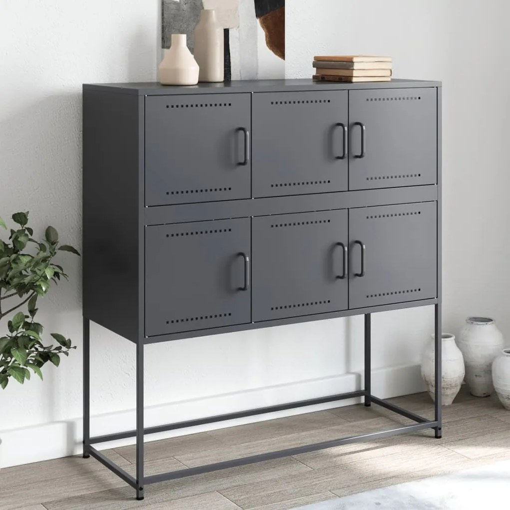 vidaXL Aparador 100,5x39x107 cm aço antracite