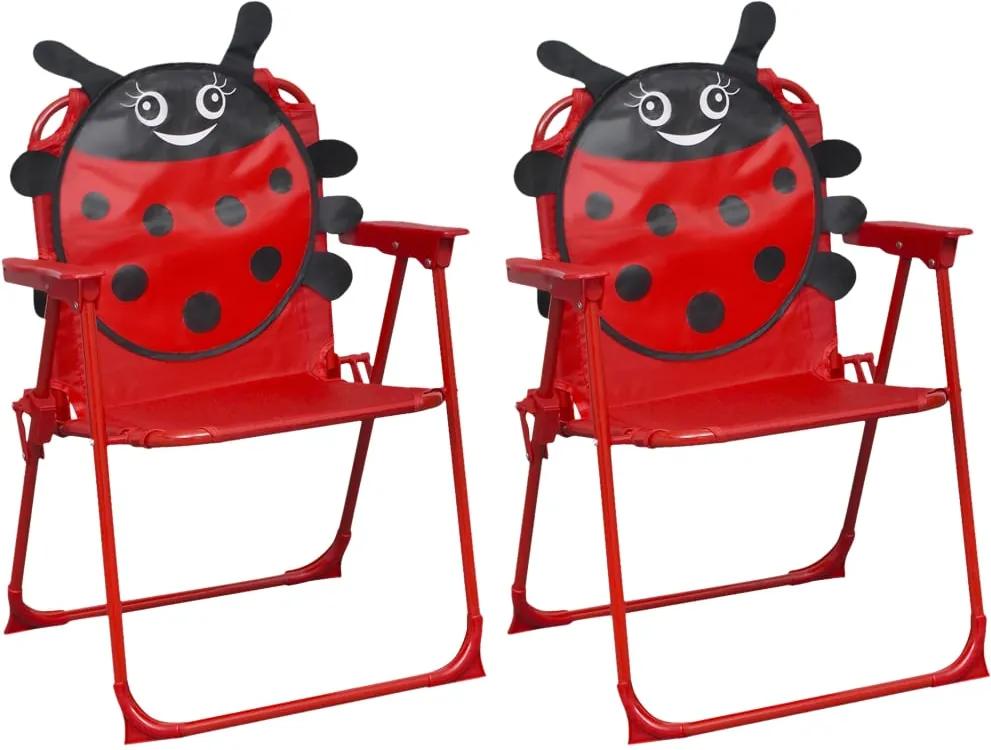 Cadeiras de jardim infantis 2 pcs tecido vermelho
