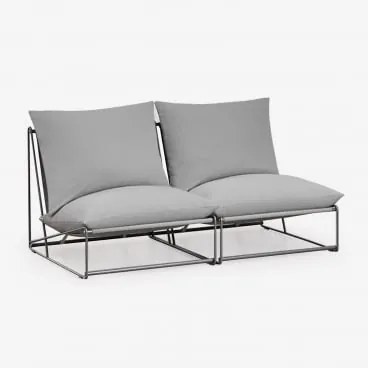 Sofá Modular De Jardim De 2 Peças Amaro Cinza - Sklum