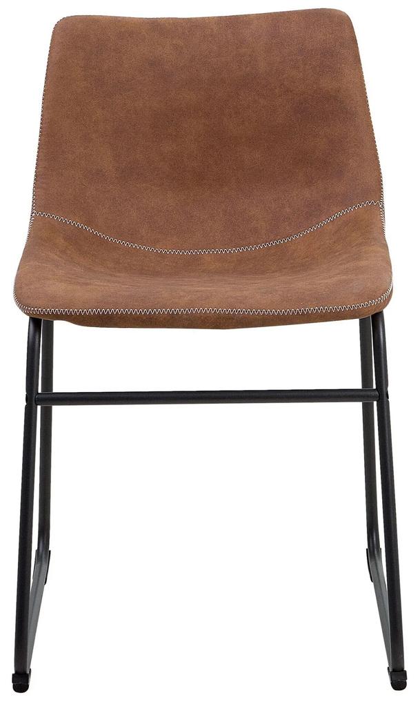 Conjunto de 2 cadeiras em tecido castanho BATAVIA Beliani