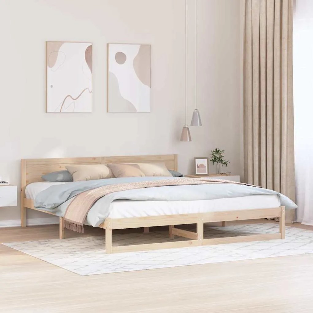 vidaXL Estrutura da Cama Castanho 180 x 200 cm Madeira de pinho maciça