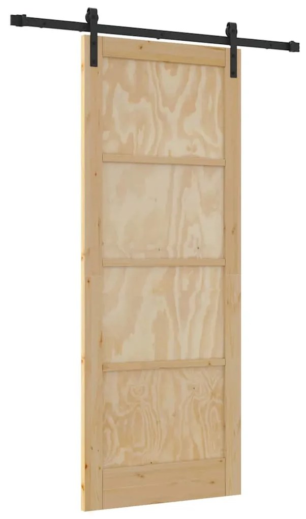 Porta Deslizante com Conjunto de Ferragens 83x211 cm Madeira de Pinho