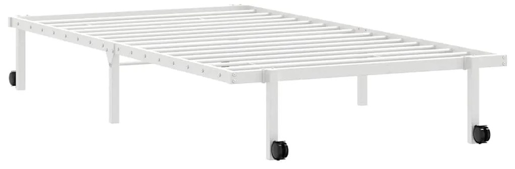 Estrutura de cama sem colchão Dobrável 100x190 cm aço branco