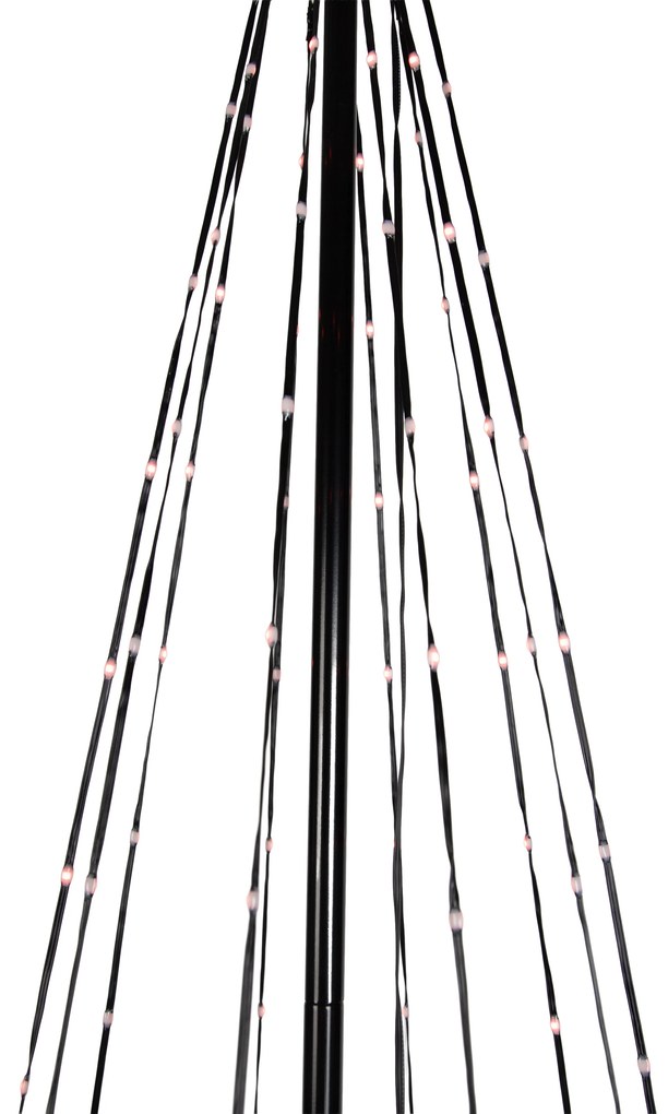 Candeeiro de pé de Natal preto 240cm incl. LED RGB IP44 com controlo remoto - Nagi