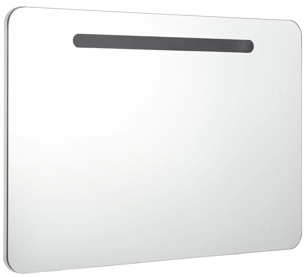 Armário espelhado para casa de banho com LED 80x9,5x55 cm