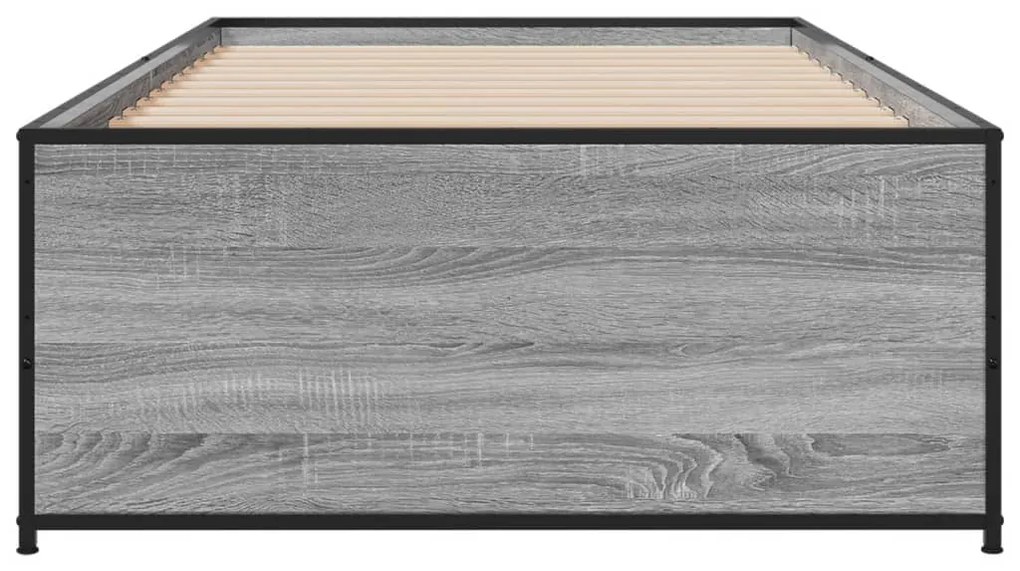 Estrutura cama 100x200 cm derivados madeira/metal cinza sonoma