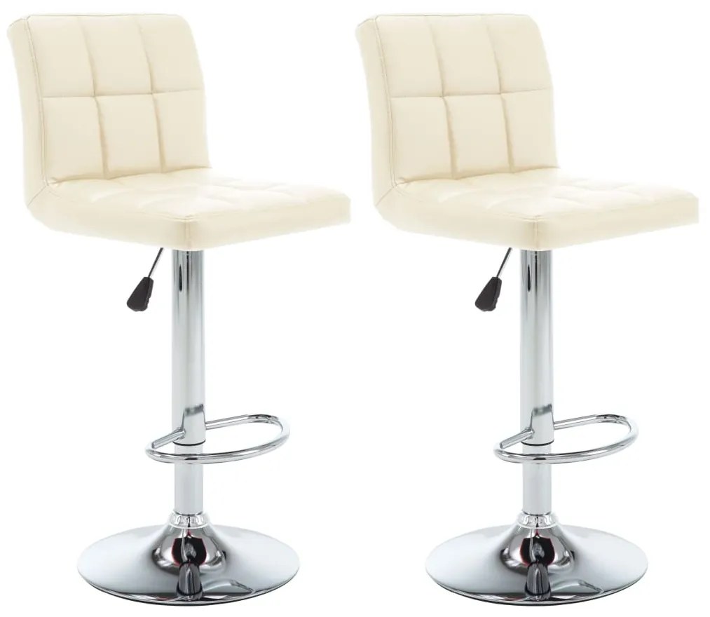 323637 vidaXL Bancos de bar 2 pcs couro artificial cor creme