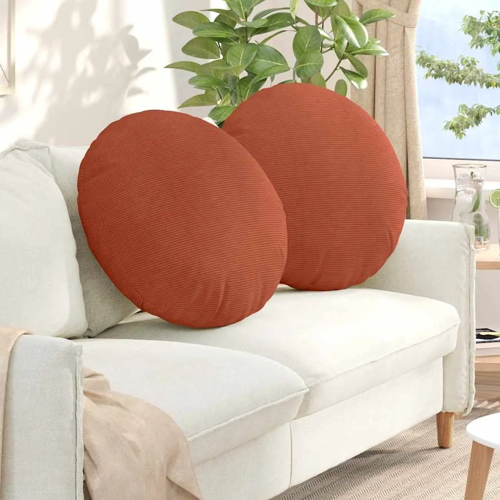 vidaXL Almofadas de Assento 2 pcs Laranja Vermelho Ø 80 cm