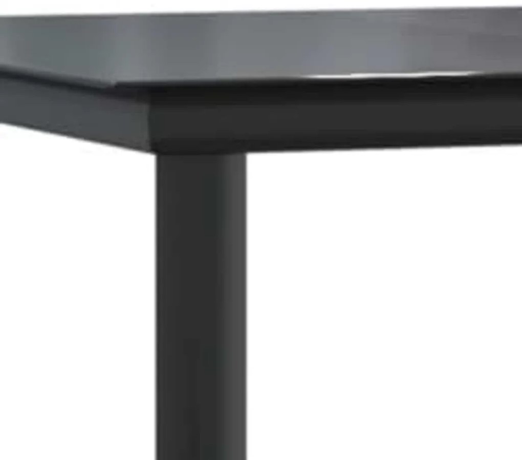Conjunto de jantar jardim 5 peças vidro vime PE preto
