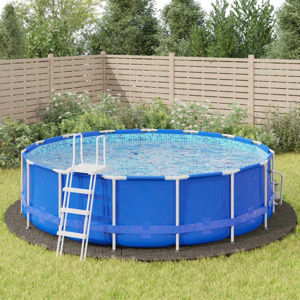vidaXL Pano para chão de piscinas Ø550 cm poliéster geotêxtil cinza