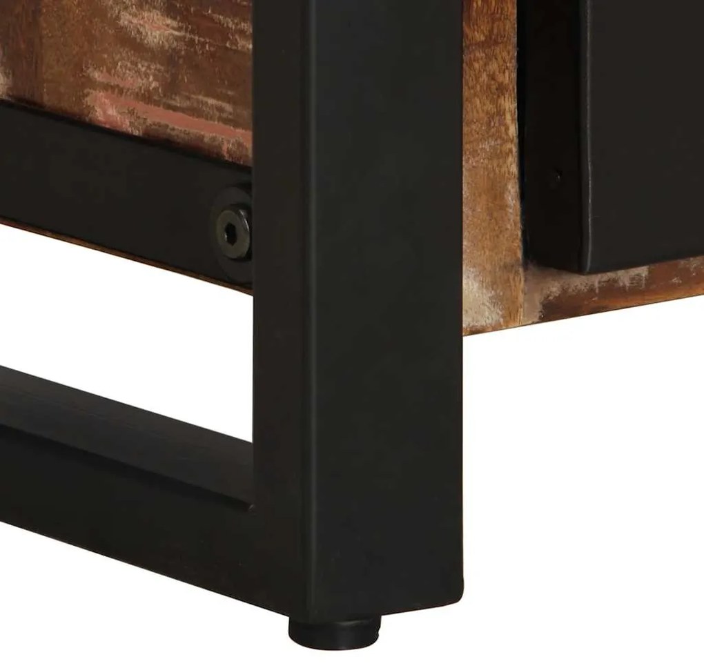 Mesa de cabeceira multicor 40x30x51cm madeira maciça recuperada