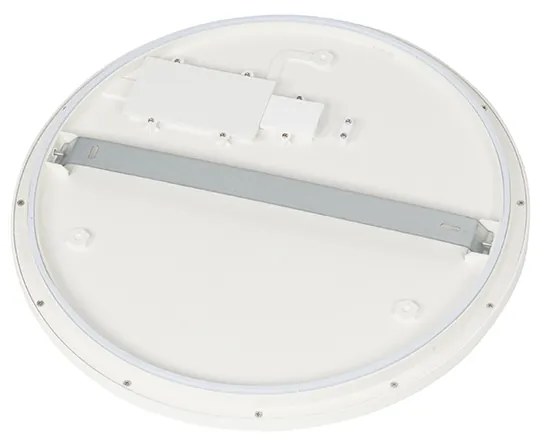 Candeeiro de teto branco 40cm redondo com LED regulável em 3 níveis IP44 - Steve Moderno