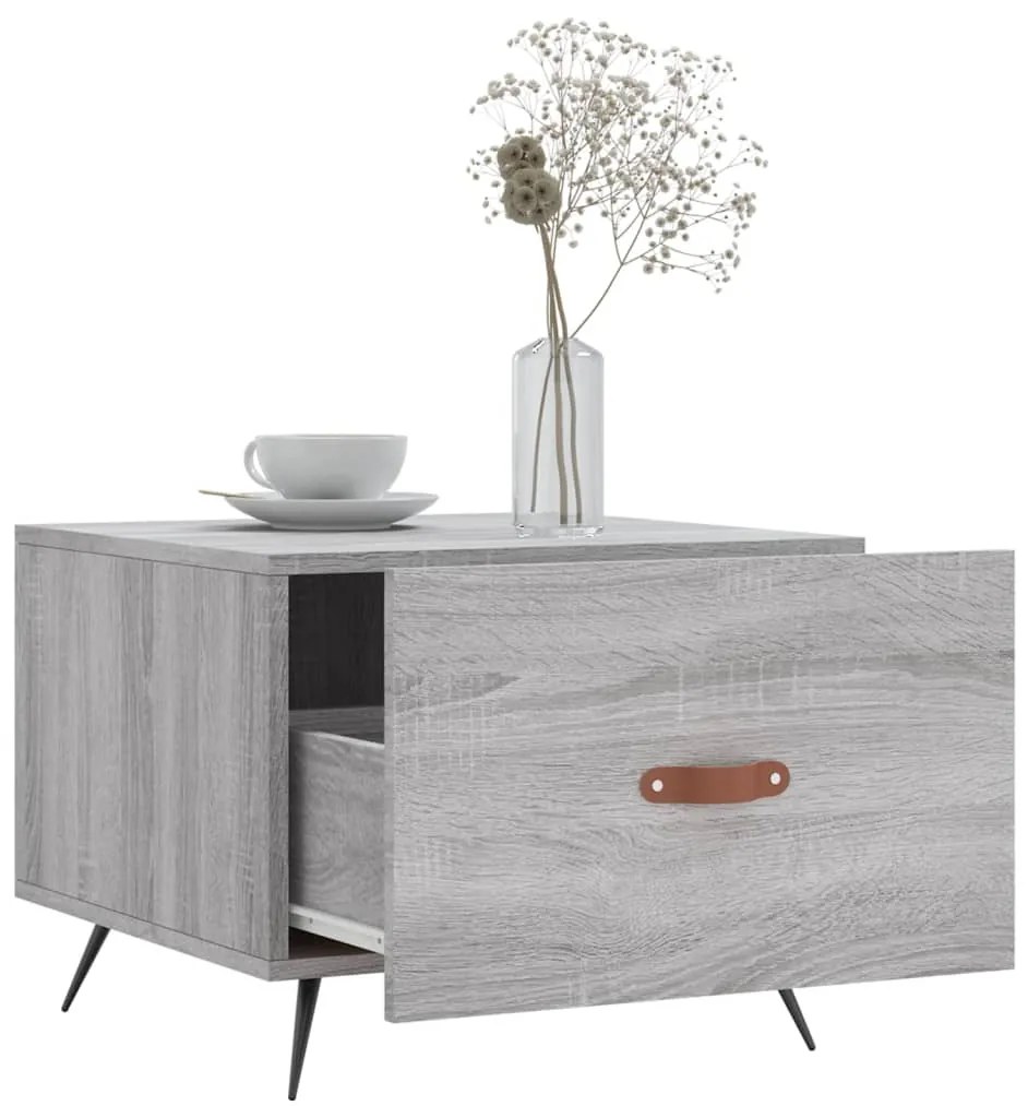 Mesas de centro 2 pcs 50x50x40 cm madeira proc. sonoma cinza