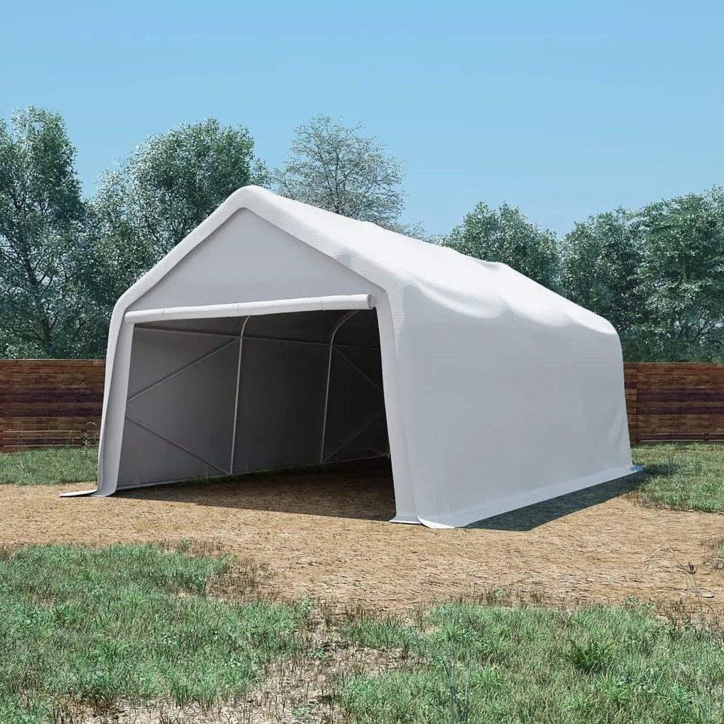 vidaXL Tenda de armazenamento PVC 550 g/m² 4x6 m branco