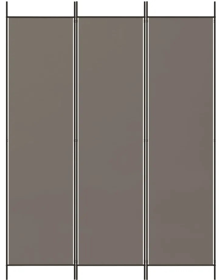 Biombo/divisória com 3 painéis 150x220 cm tecido antracite