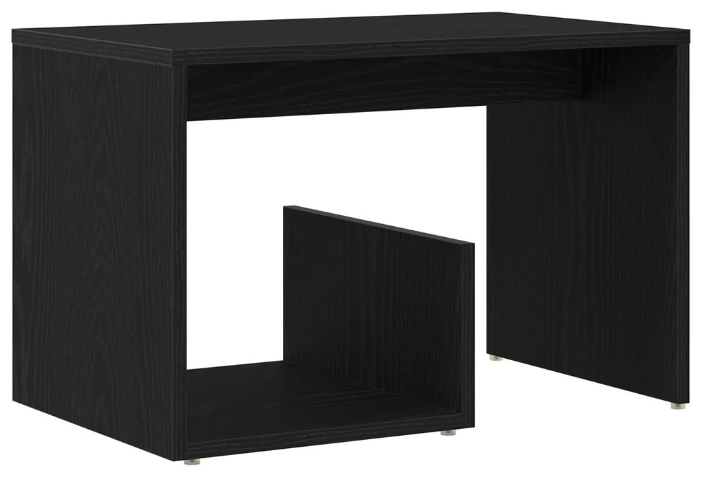 Mesa de Apoio vidaXL Preta em Madeira de Carvalho 59x36x38 cm
