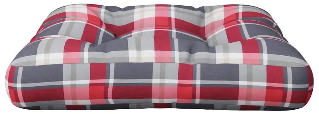Almofadão para paletes 58x58x10 cm tecido xadrez vermelho