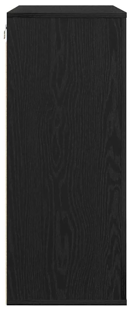 Armário de Parede Carvalho Preto 80x33x80 cm Madeira engenheirada