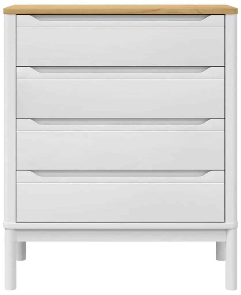 Cómoda FLORO madeira de pinho maciça branco