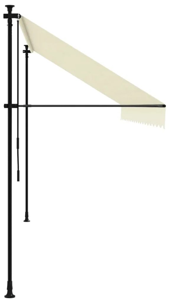 Toldo retrátil 400x150 cm tecido e aço cor creme