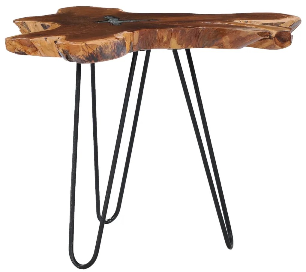 Mesa de centro 70x45 cm madeira de teca maciça e poliresina