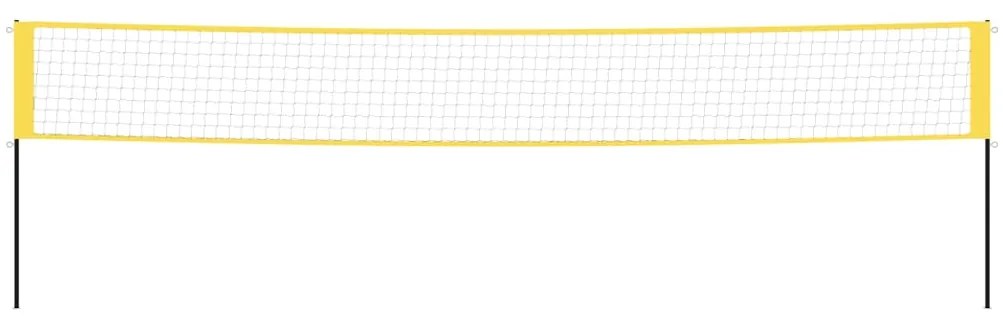 Rede de badminton 600x155 cm tecido PE amarelo e preto