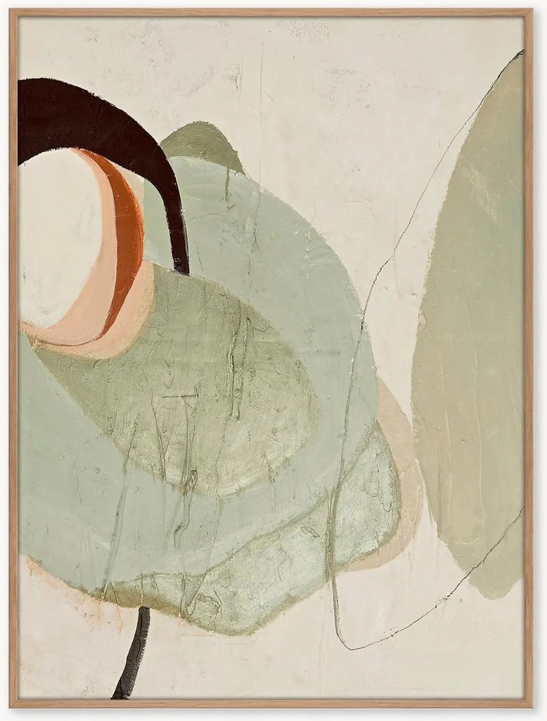 Quadro em tela pintado à mão com moldura Moon Rock