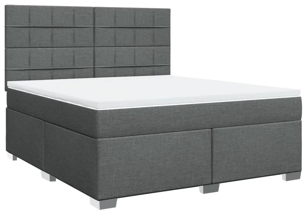 Cama com molas/colchão 180x200 cm tecido cinzento-escuro