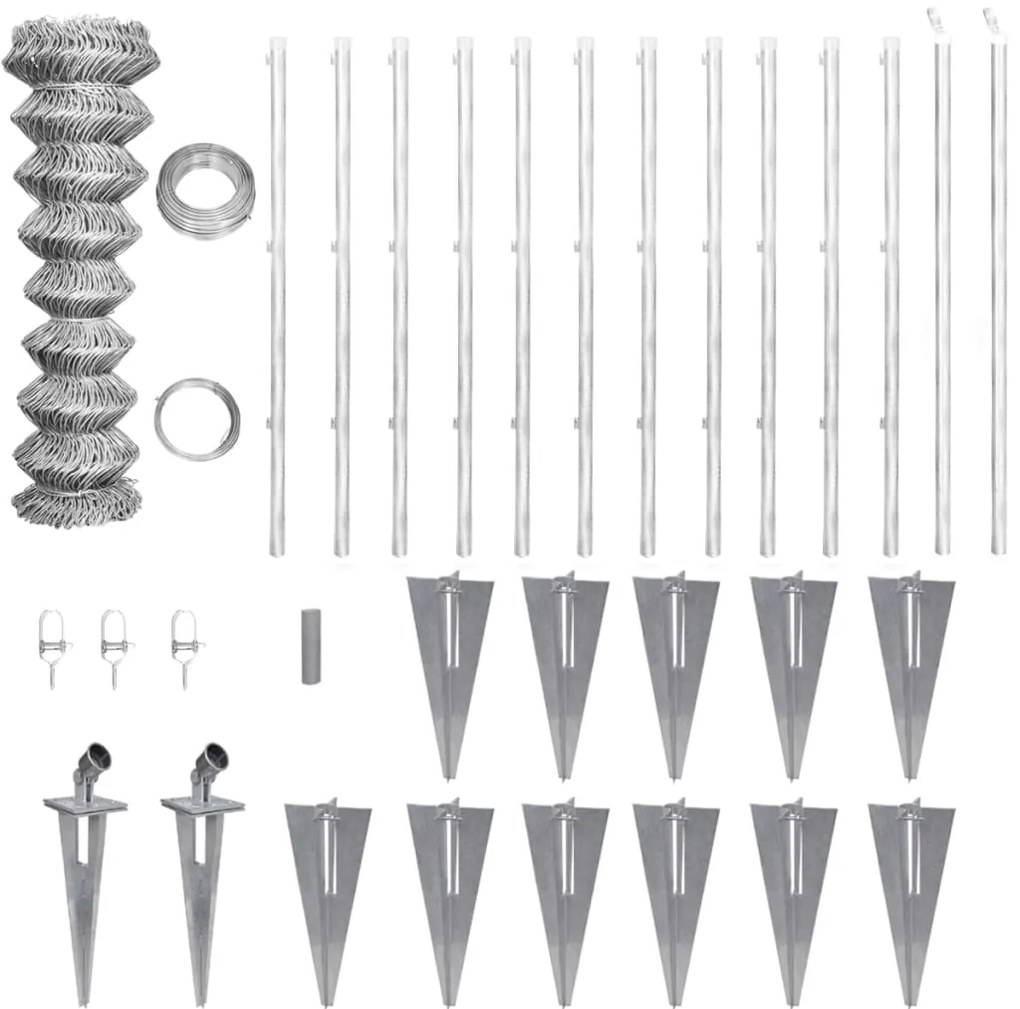 Cerca de arame com postes/espetos 25x0,8 m aço galvanizado