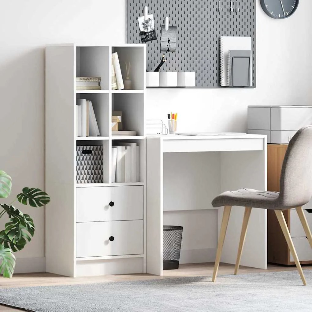 vidaXL Mesa com Armazenamento com gaveta 2 pcs Branco 70 x 50 x 76 cm