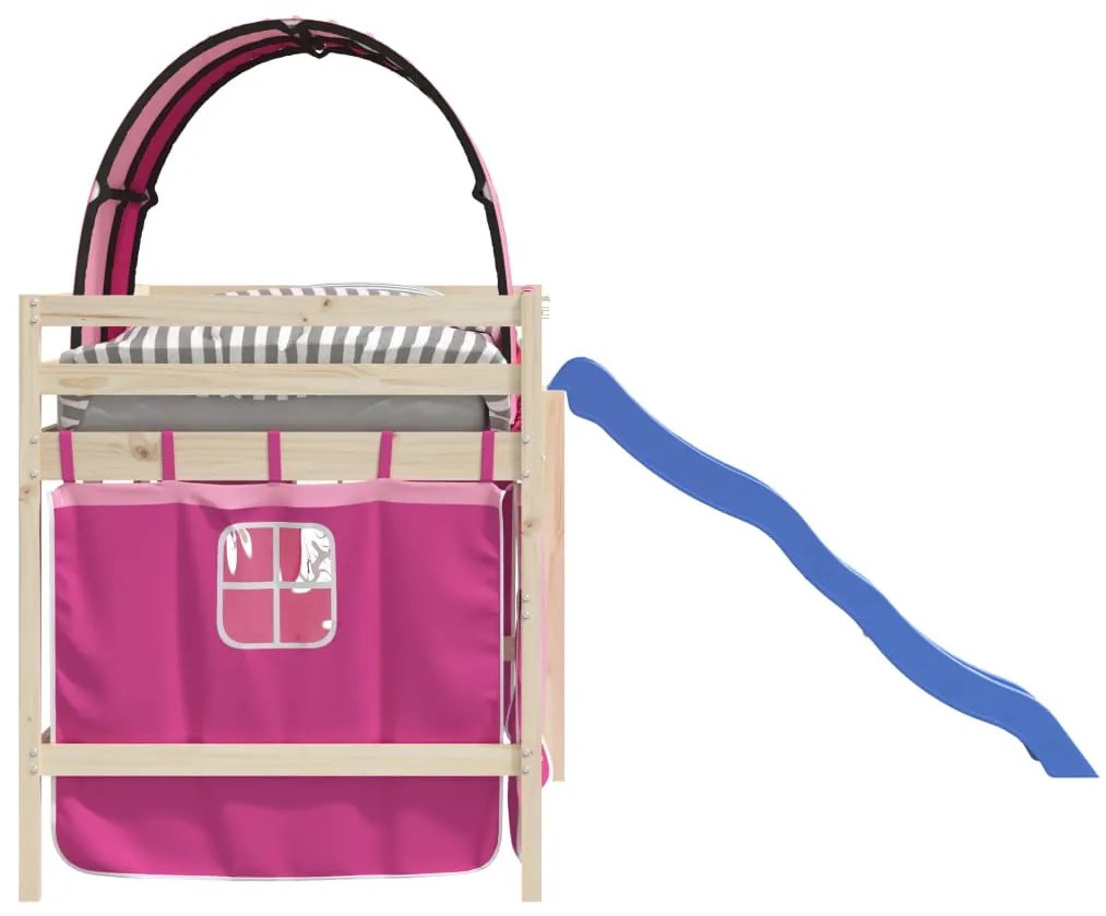 Cortinas para cama elevada com túnel poliéster rosa
