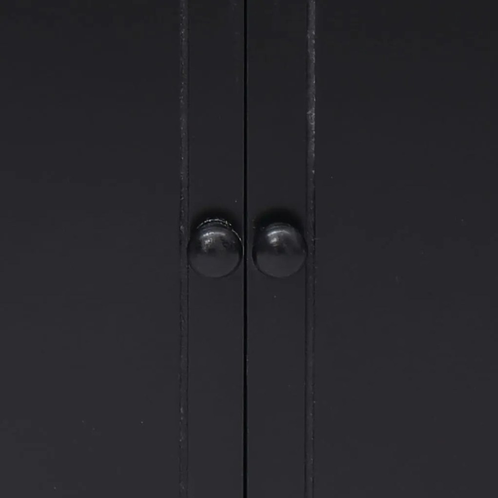 Armário lateral 60x30x75 cm madeira de paulownia preto